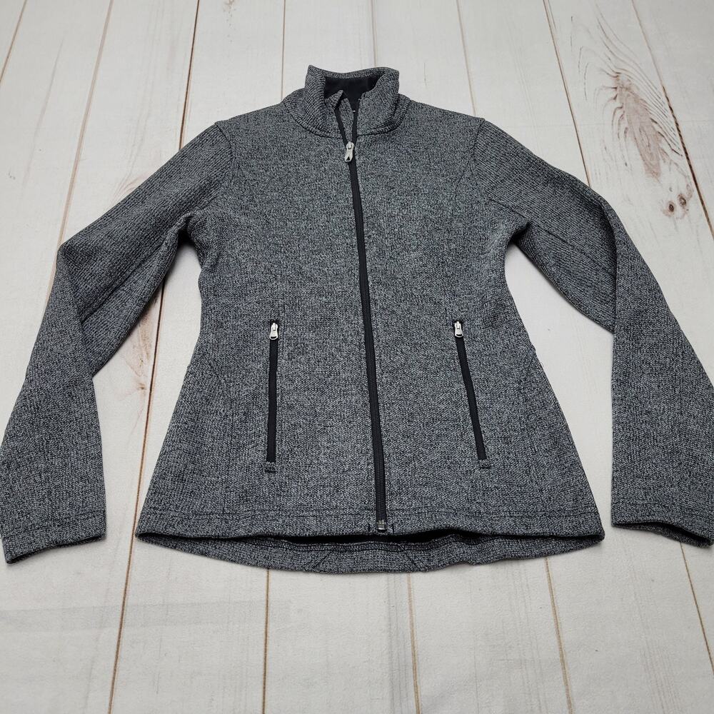 Spyder endure gray knit fleece full zip jacket fitted